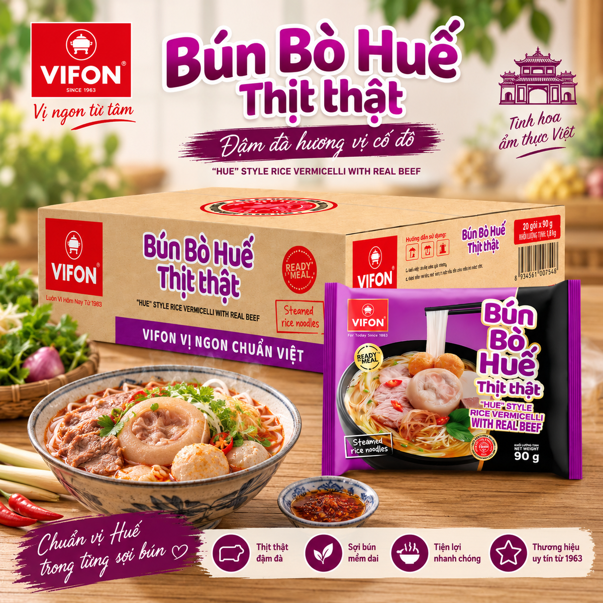 Vifon Instant Bun Bo Hue with Real Meat
