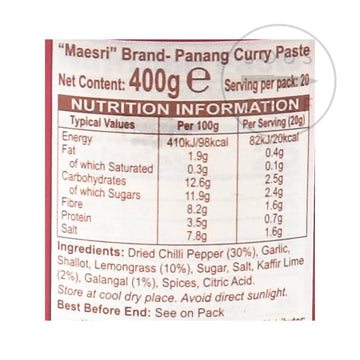 Maesri Thai Panang Curry Paste 400g