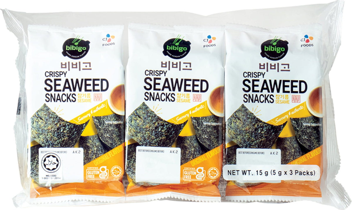 Bibigo Crispy Seaweed Snacks Sesame 15 g