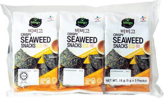 Bibigo Crispy Seaweed Snacks Sesame 15 g